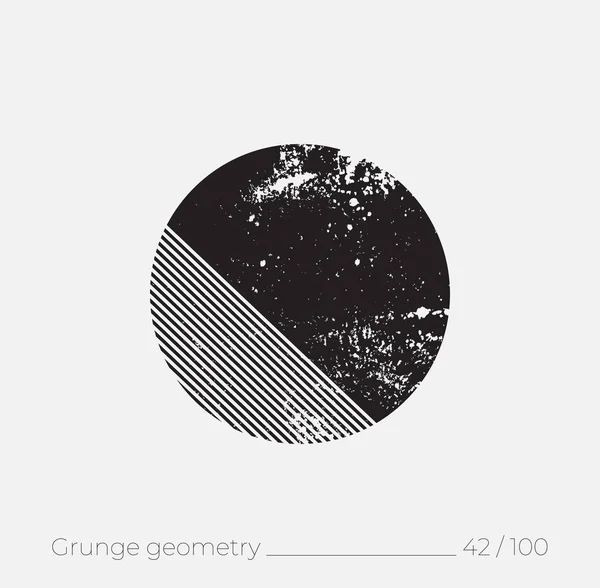 Geometrisk Enkel Form Grunge Retro Stil Universal Design Element För — Stockfoto