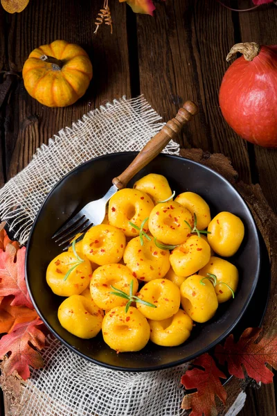 Deliciosos Dumplings Otoñales Con Puré Calabaza Hokkaido — Foto de Stock