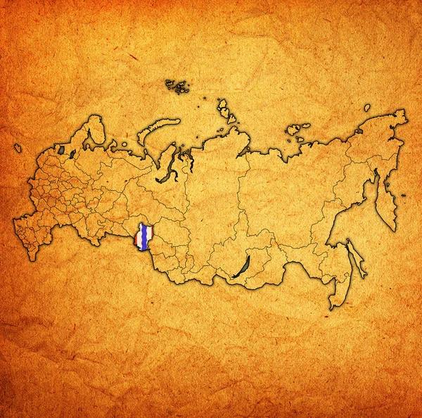 Emblem Der Region Omsk Auf Der Karte Mit Den Verwaltungseinheiten — Stockfoto