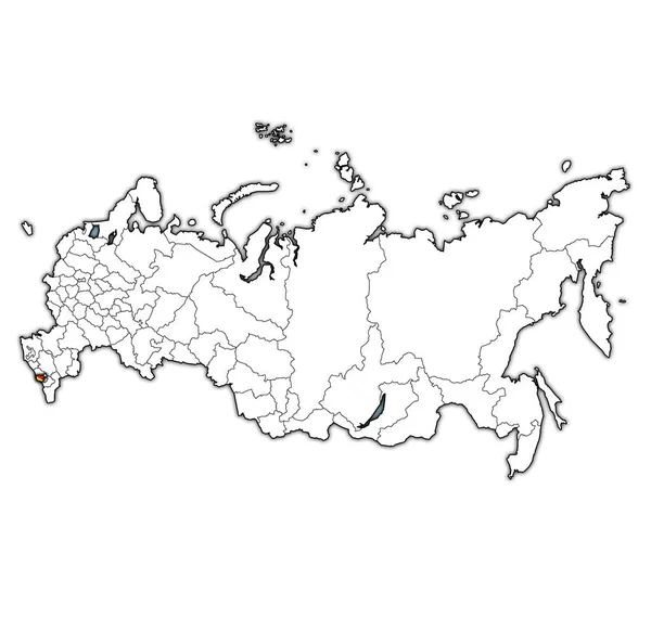 Эмблема Северной Осетии Карте Административными Единицами Границами России — стоковое фото