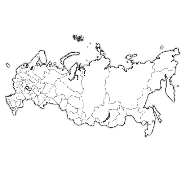 Godło Republiki Mordovia Mapie Podział Administracyjny Granic Rosji — Zdjęcie stockowe