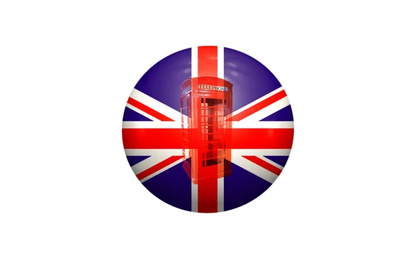 Piłka Union Jack Angielskiej Budki Telefonicznej — Zdjęcie stockowe