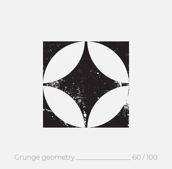 グランジレトロスタイルの幾何学的なシンプルな形状 Tシャツ ポスター 販売チラシ ブランディングのための普遍的なデザイン要素 — ストック写真