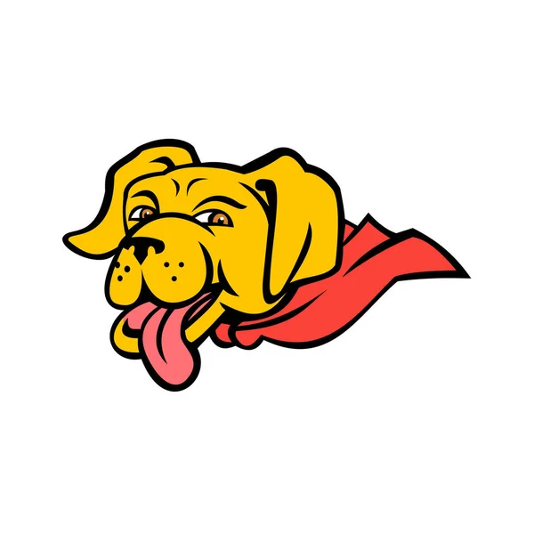 Спорт Талісман Ілюстрація Голови Супер Жовтого Лабрадора Ретривера Собаки Червоній — стокове фото