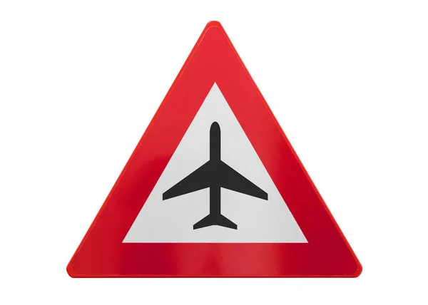 Дорожній Знак Ізольовано Літаки Ізольовані Білому — стокове фото