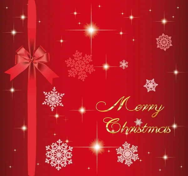 Christmas Greetings Stars Snowflakes Red Background — Stock Photo, Image