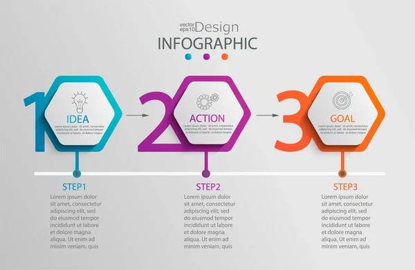 Paper Infographic Mall Med Hexagon Alternativ För Presentation Och Data — Stockfoto