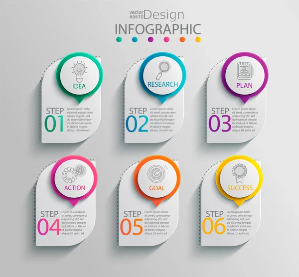 Plantilla Infografía Papel Con Opciones Para Presentación Visualización Datos Diagrama —  Fotos de Stock