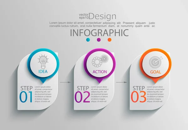 Templat Infografis Kertas Dengan Pilihan Untuk Presentasi Dan Visualisasi Data — Stok Foto
