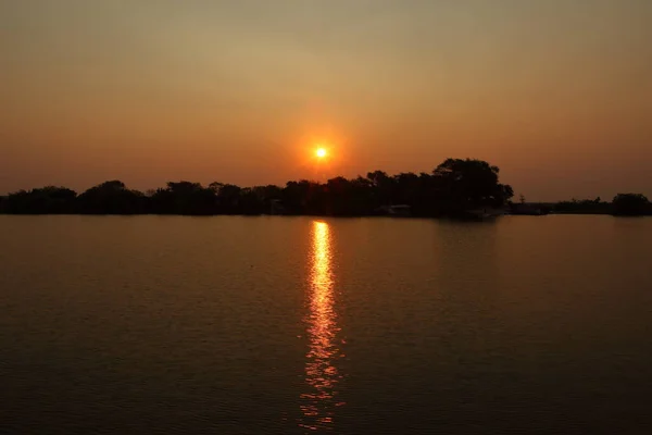 Afrika Zambezi Nehri Gün Batımında — Stok fotoğraf