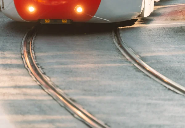 Closeup View Modern Tram Street Istanbul Turkey — Stock Photo, Image