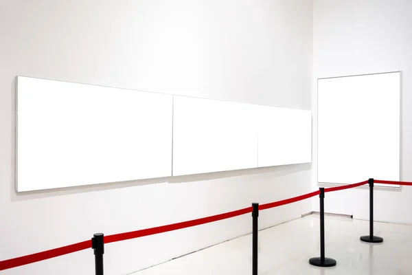 Galleria Arte Museo Blank Frame Mostra Bianco Percorso Ritaglio Isolato — Foto Stock