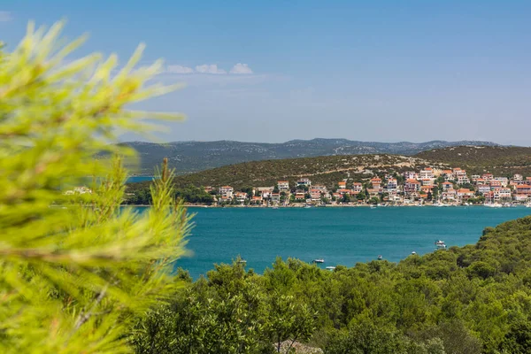 Tisno Croazia Paesaggio Yachting Destinazione Vacanze Europee Vista Oceano — Foto Stock