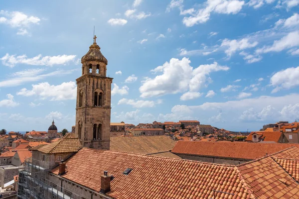 Famosi Tetti Arancioni Dubrovnik Croazia Paesaggio Urbano Vista Aerea Passeggiando — Foto Stock