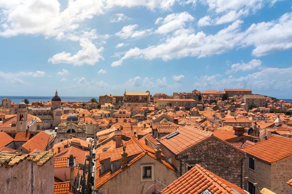 Famosos Telhados Laranja Dubrovnik Croácia Cityscape Vista Aérea Caminhando Longo — Fotografia de Stock