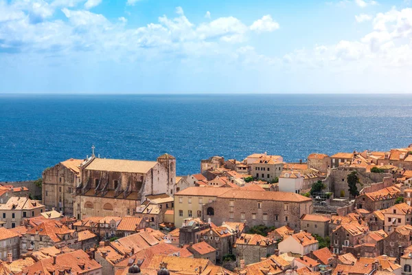 Famosos Telhados Laranja Dubrovnik Croácia Cityscape Vista Aérea Caminhando Longo — Fotografia de Stock