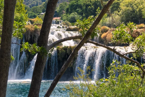 Krka River Park Falls Διάσημο Νερό Στην Κροατία Όμορφος Καλοκαιρινός — Φωτογραφία Αρχείου