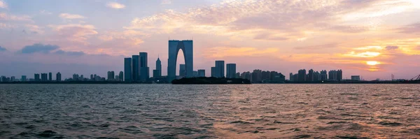 River Sunset Gate Orient Suzhou China — Stock Photo, Image