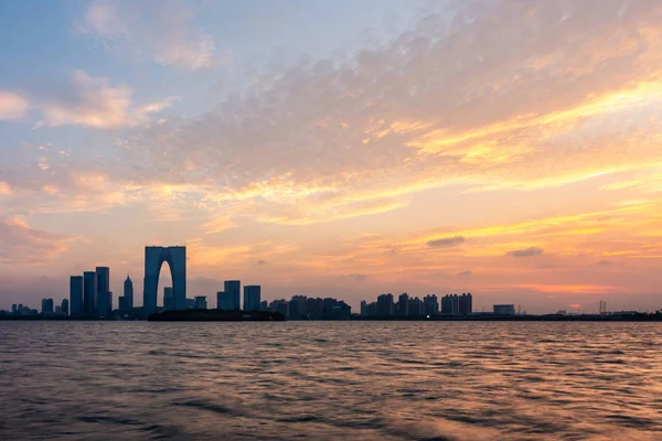 River Sunset Gate Orient Suzhou China — Stock Photo, Image