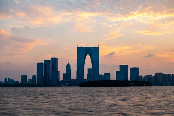 Der Sonnenuntergang Tor Des Orients Suzhou China — Stockfoto