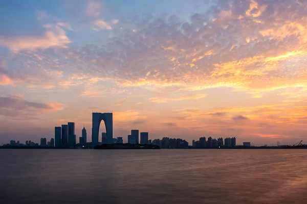 River Sunset Gate Orient Suzhou China — Stock Photo, Image