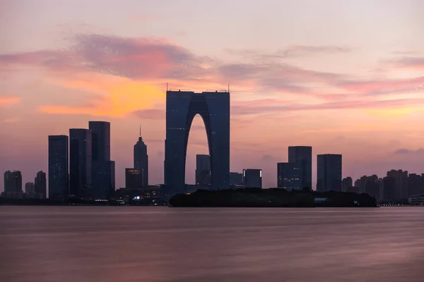 Floden Sunset Vid Porten Till Orienten Suzhou Kina — Stockfoto