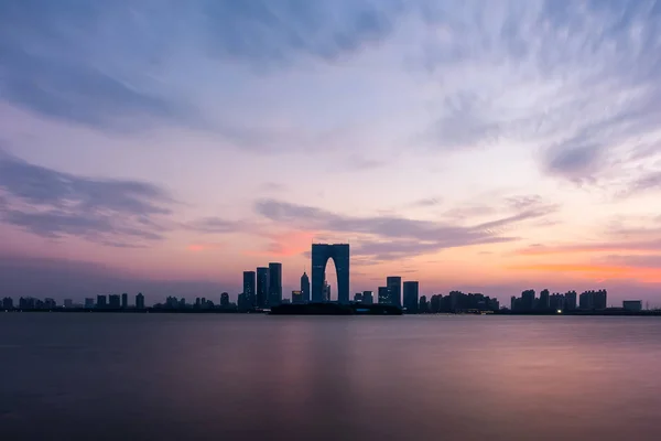 River Sunset Gate Orient Suzhou China — Stock Photo, Image