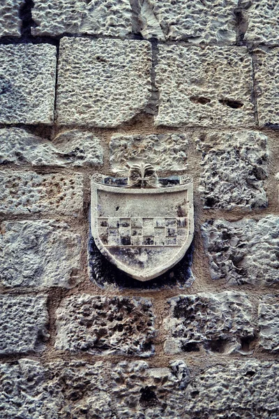 Escudo Armas Viejo Croacia Piedra — Foto de Stock