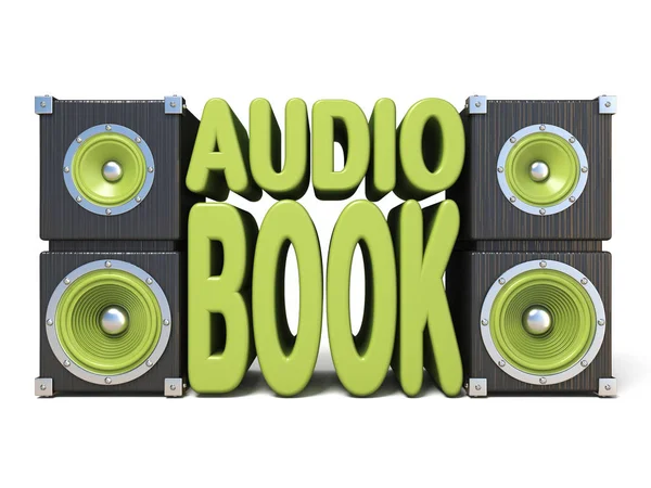 Громкоговоритель Зеленым Текстом Audio Book Рендеринг Иллюстрации Изолированы Белом Фоне — стоковое фото
