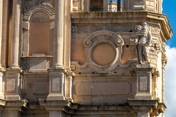 Detail Části Starobylého Sicilského Barokního Kostela — Stock fotografie