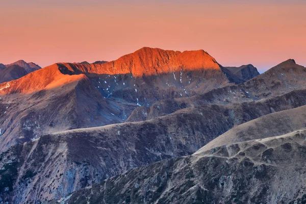 Paesaggio Montano Nelle Montagne Fagaras Romania Sinistra Moldoveanu Peak 2544 — Foto Stock