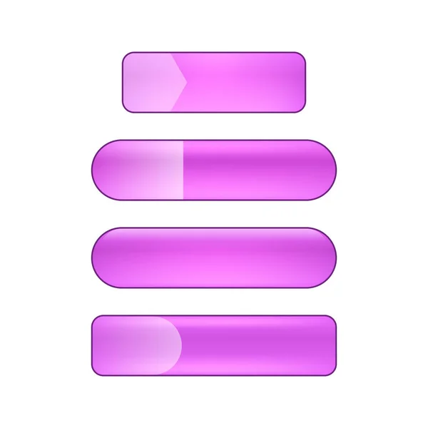 矢量明亮光泽的网页按钮设置 紫色和紫色 — 图库照片