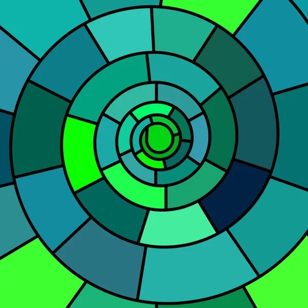 Vector Abstracto Manchado Vidrio Mosaico Fondo Verde Verde Espiral —  Fotos de Stock