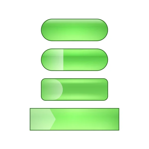 Vektör Parlak Parlak Web Düğmeleri Seti Yeşil — Stok fotoğraf