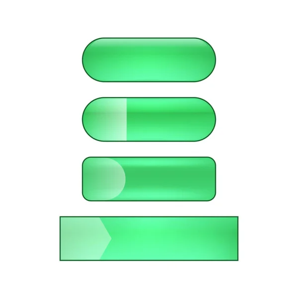 Vetor Brilhante Conjunto Botões Web Brilhante Verde — Fotografia de Stock