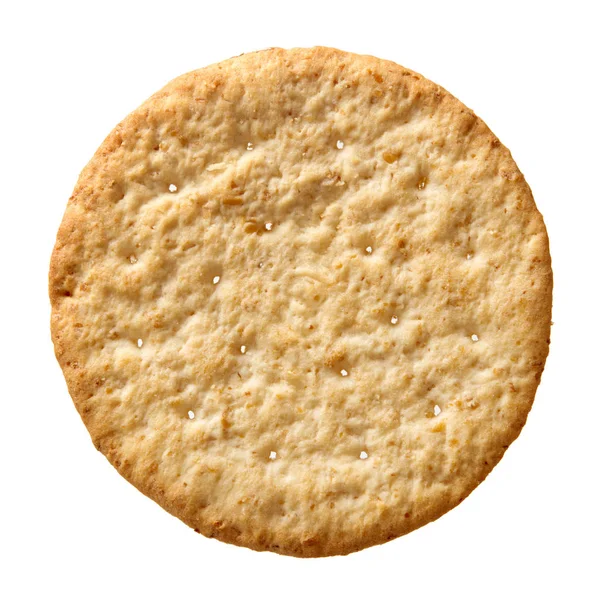 Top View Wheat Cracker Single Piece Whole Meal Oat Biscuit — Stock Photo, Image