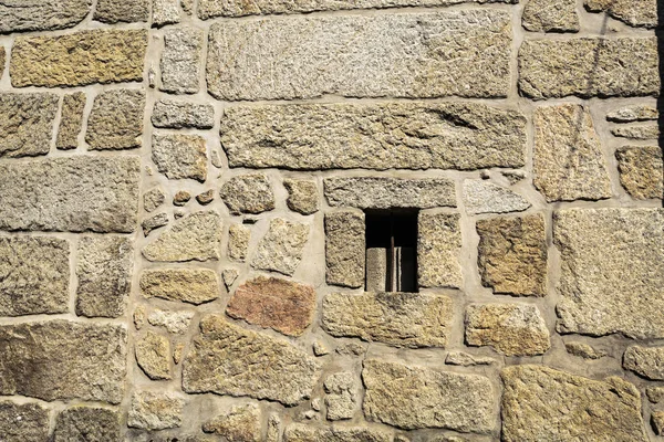 Vista Uma Parede Que Mostra Arquitectura Alvenaria Pedra Granito Tradicional — Fotografia de Stock