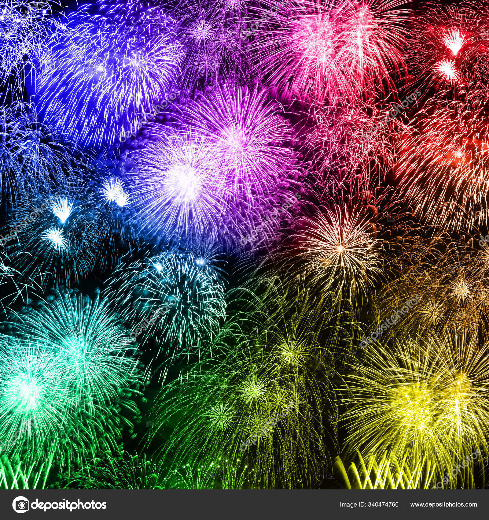 Ano Novo Fundo Fogos Artifício Anos Ano Quadrado Fundos Coloridos — Foto ©  PantherMediaSeller #340474760, image size:1600x1700