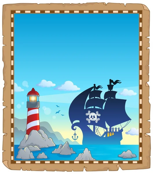 Pirate Topic Parchment Picture Illustration — Stock Photo, Image