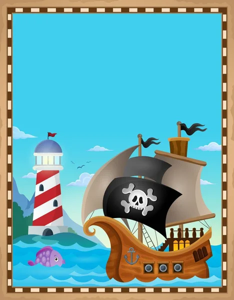 Pergamino Tema Pirata Ilustración Imagen — Foto de Stock