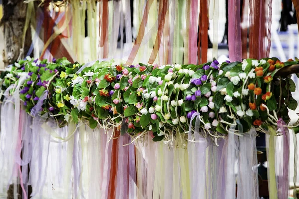 Guirlandas Florais Artesanais Detalhe Acessório Cabelo — Fotografia de Stock