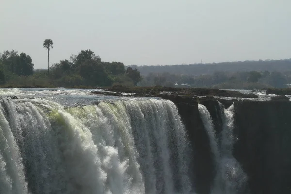 Les Chutes Victoria Zambèze Entre Zambie Zimbabwe — Photo