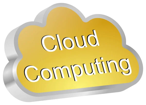 Golden Cloud Computing Button Иллюстрация — стоковое фото