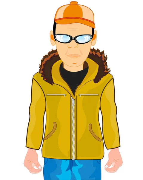 Vector Illustration Männer Modischer Jacke Und Brille — Stockfoto