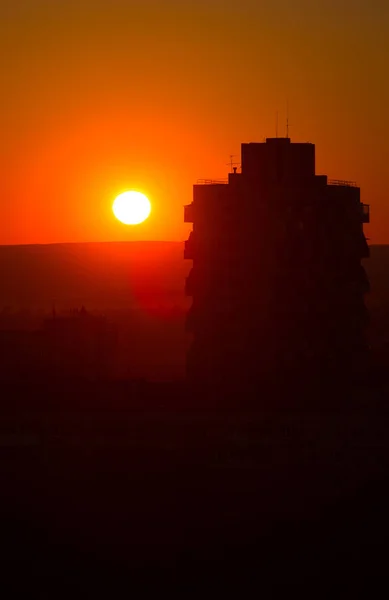 Colorido Puesta Sol Ciudad — Foto de Stock