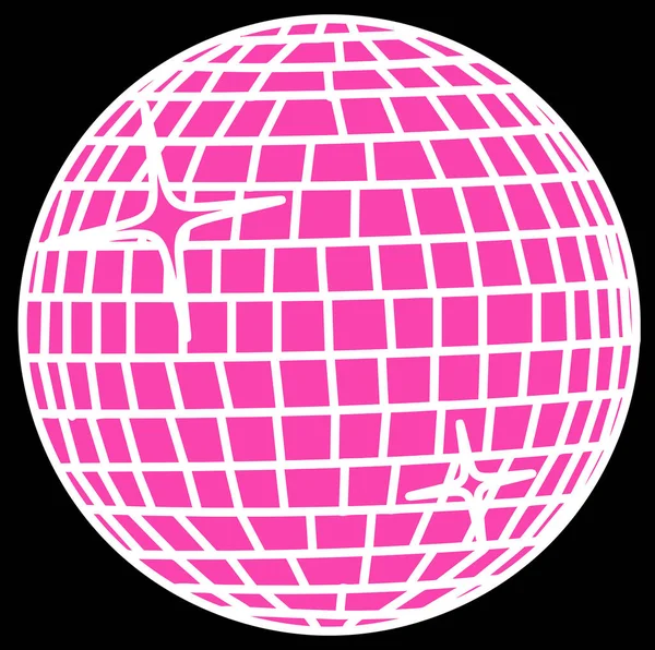 Růžová Disco Koule Strana Zářící Osvětlení Koule Ilustrace — Stock fotografie