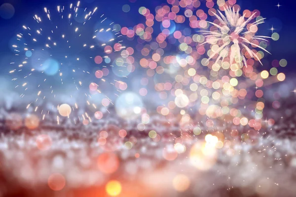 Fuochi Artificio Capodanno Spazio Copia Sfondo Vacanza Astratta — Foto Stock