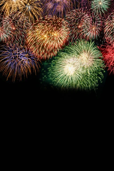 Capodanno Fuochi Artificio Sfondo Copyspace Copia Spazio Verticale Formato Anni — Foto Stock