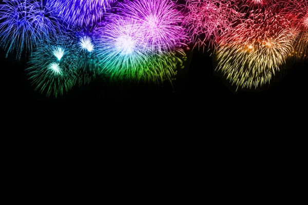 New Year Eve Fireworks Background Copyspace Copy Space Colorful Years — Stock Photo, Image