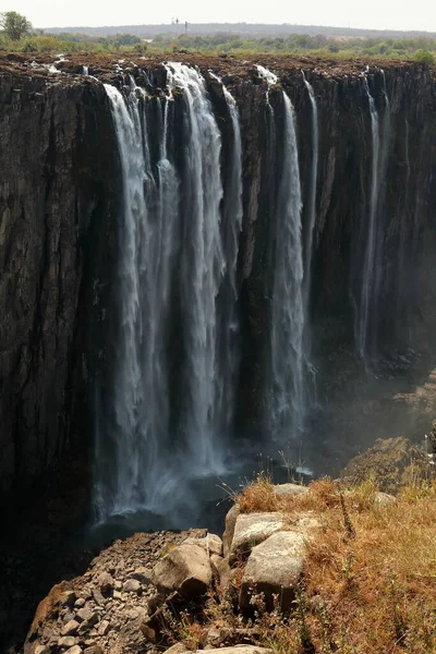 Cataratas Vitória Zambeze Entre Zâmbia Zimbabué — Fotografia de Stock